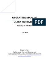 Operating Manual Ultra Filtration: Capacity: 5 M3/hour