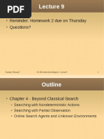 Reminder: Homework 2 Due On Thursday Questions?: Tuesday, February 7 CS 430 Artificial Intelligence - Lecture 9 1