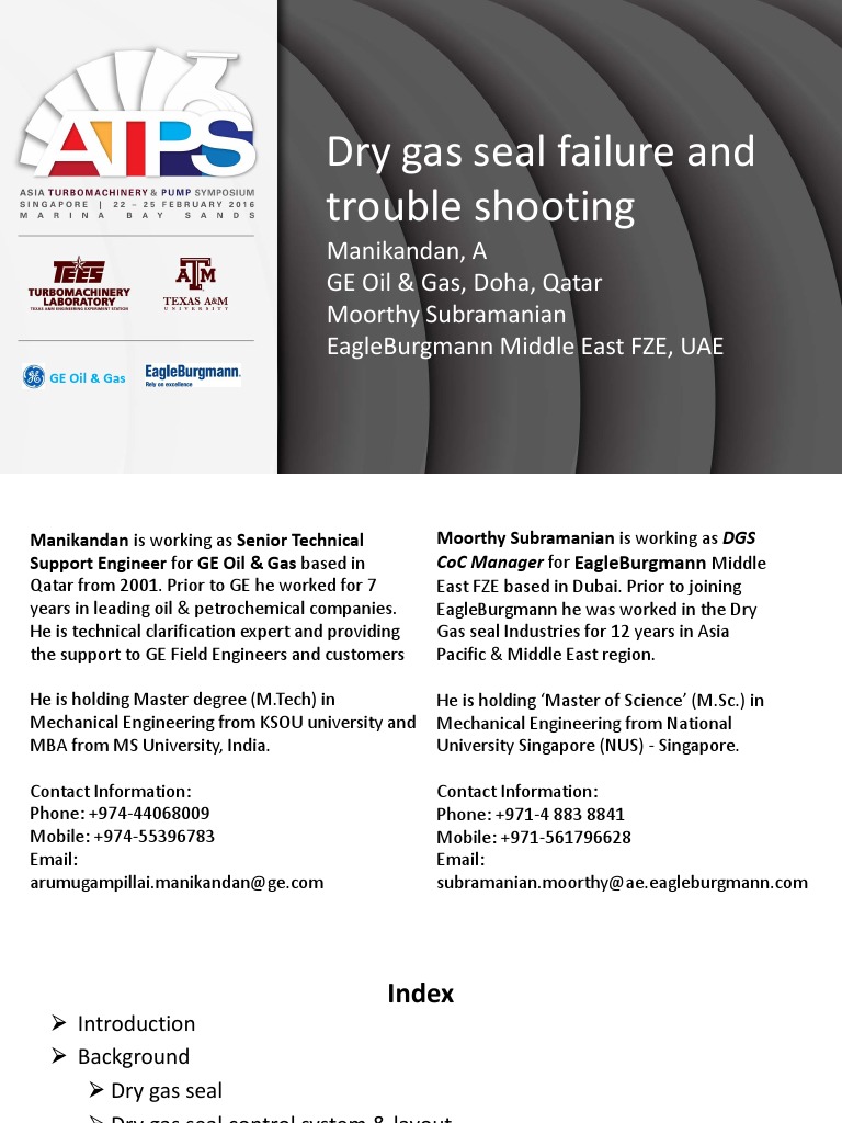 Dry Gas Seal Failure and Trouble Shooting PDF Gases Filtration