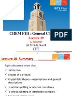 BITS Pilani General Chemistry Lecture 19