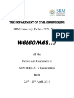 Welcomes !: The Department of Civil Engineering SRM University, Delhi - NCR, Sonepat