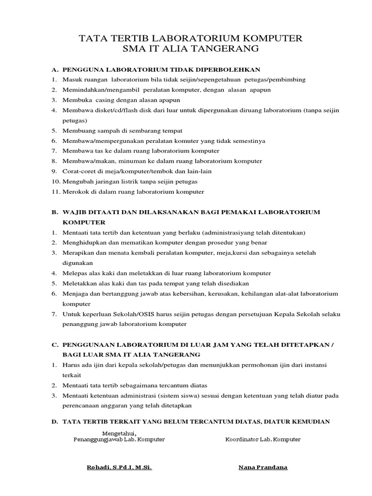 Tata Tertib Lab Kom PDF