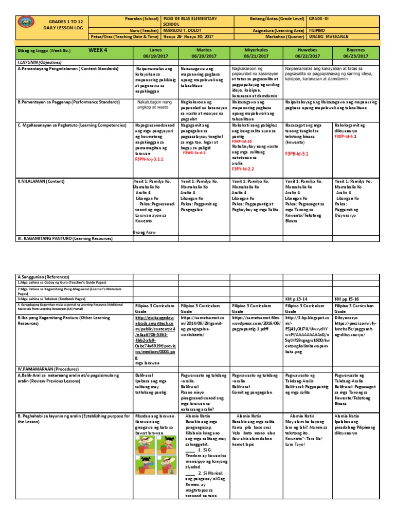 Filipino WEEK 4 | PDF