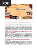 Cosmovisão e Educação - Respostas