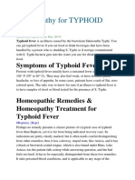 Typhoid Fever Homeopathy