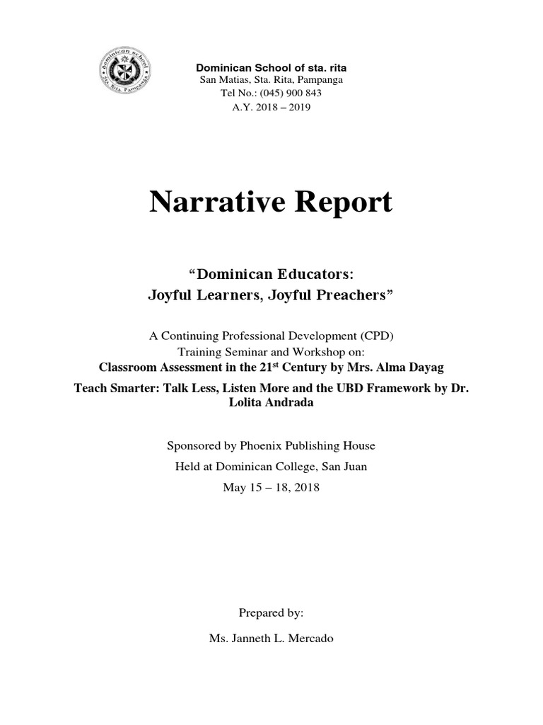 report format for seminar presentation