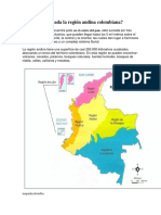 Región andina colombiana: cordilleras, departamentos y capitales