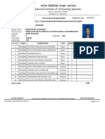 National Institute of Technology Agartala: Semester / Exam Registration (Autogenerated Receipt) Provisional Registration