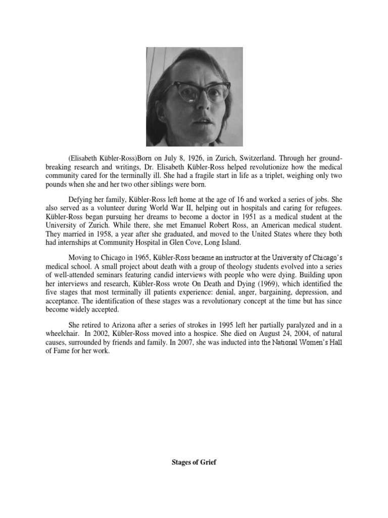 Kübler-Ross's Five Stages of Grief | PDF | Grief | Subjective Experience