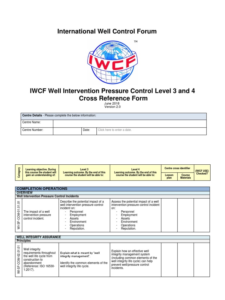 IWCF Well Intervention Pressure Control | PDF | Risk Management | Risk