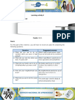 Learning Activity 3 Evidence: All in The Past: Fuente: SENA