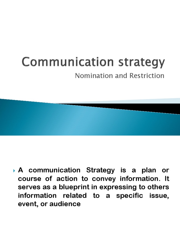 Communication Strategies: Nomination & Restriction | PDF
