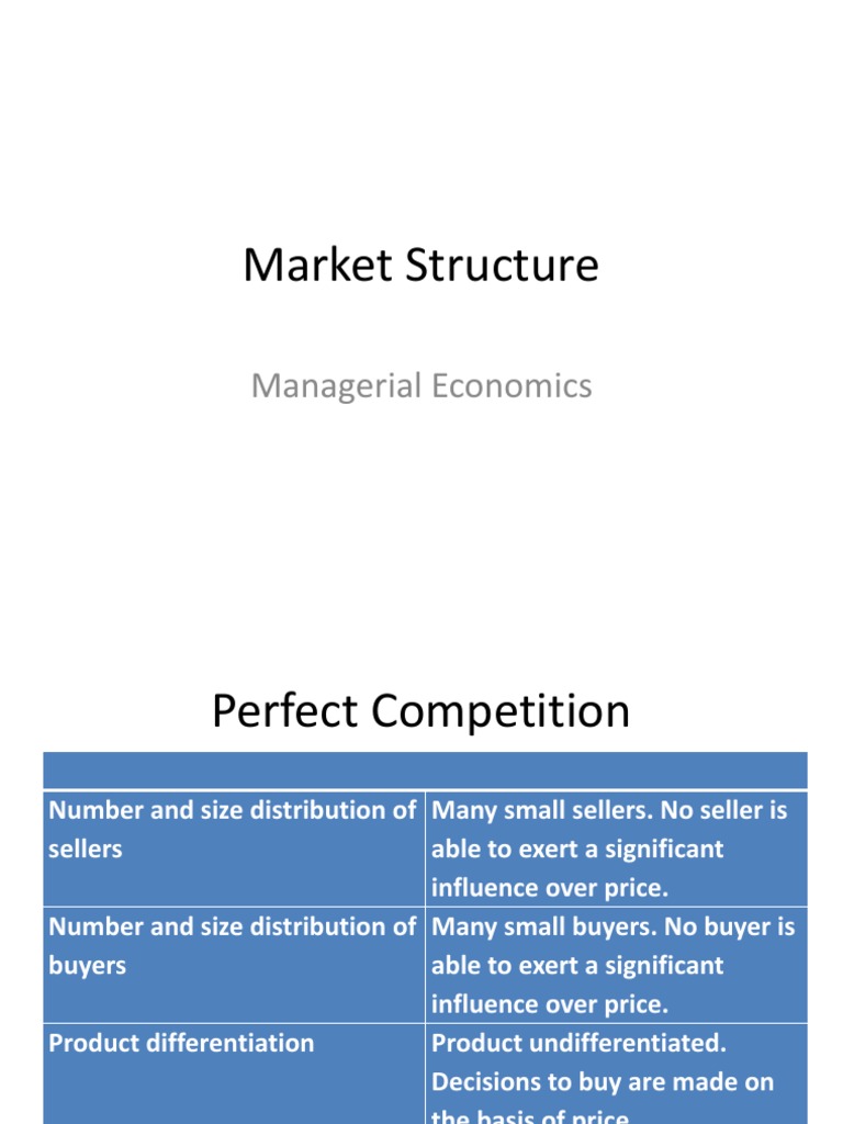 Market Structure | PDF | Monopoly | Perfect Competition
