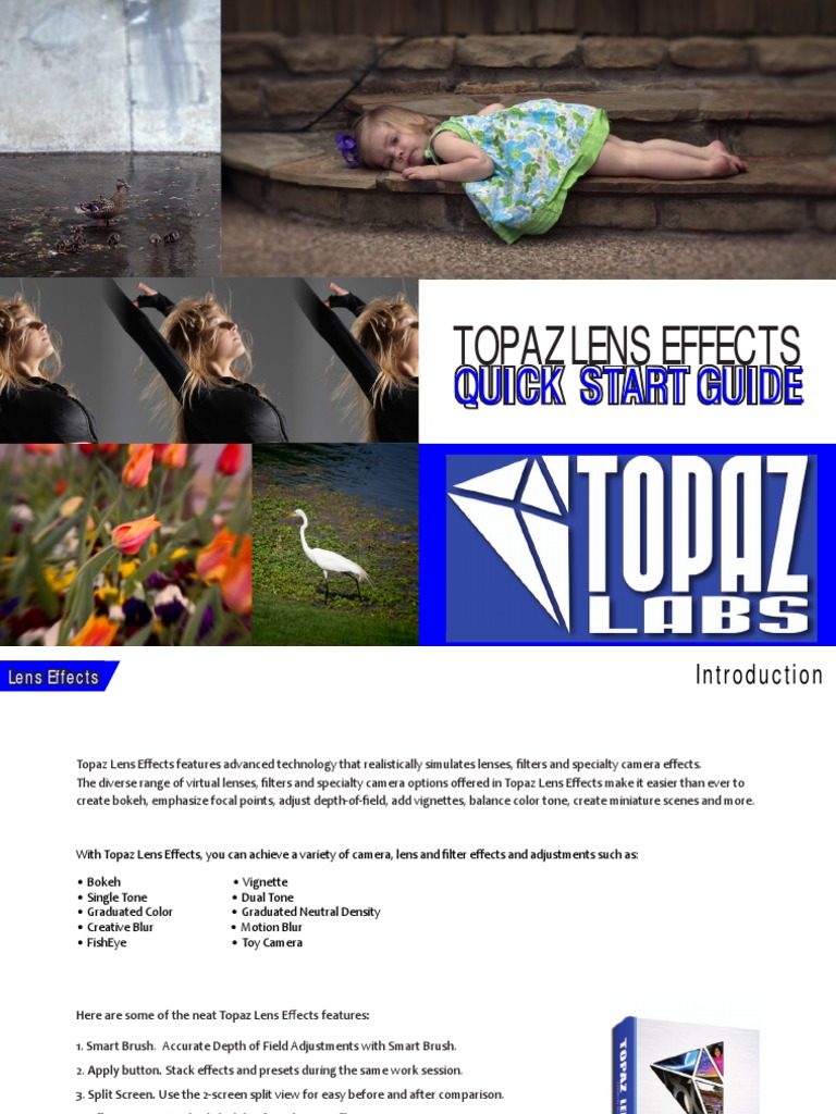 Topaz Lens Effects: Quick Start Guide | PDF | Camera Lens | Camera
