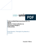 Deber Experimento. Principio de Primacía y Recencia