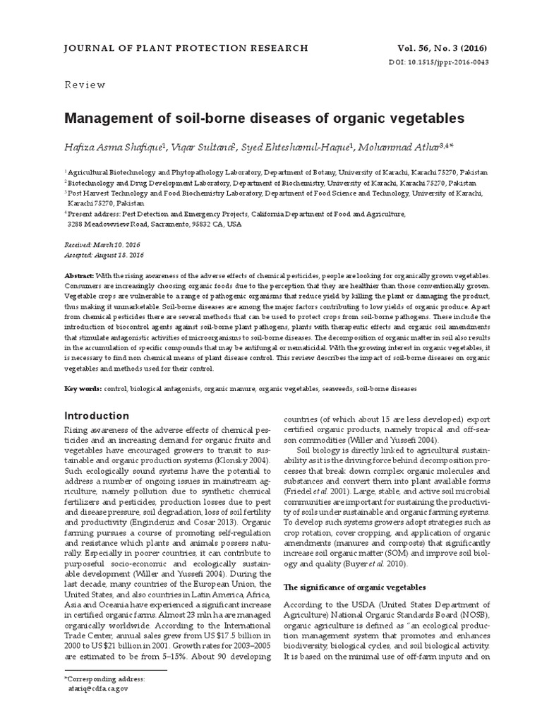 [1899007X Journal of Plant Protection Research] Management of soil