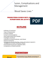 Blood Transfusion, Complications and Management