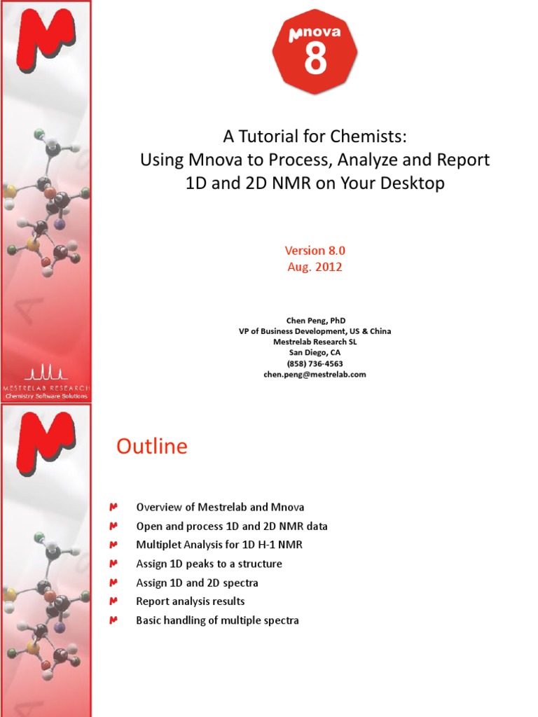 Mnova NMR Tutorial for Chemists | PDF | Two Dimensional Nuclear ...