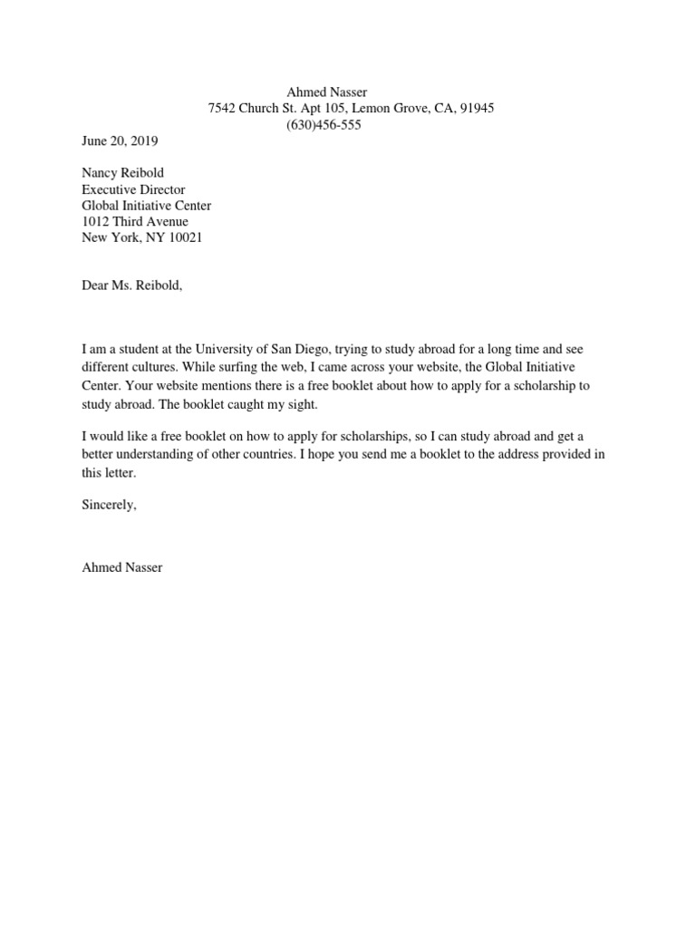 Revised Correspondence Letter | PDF | International Student