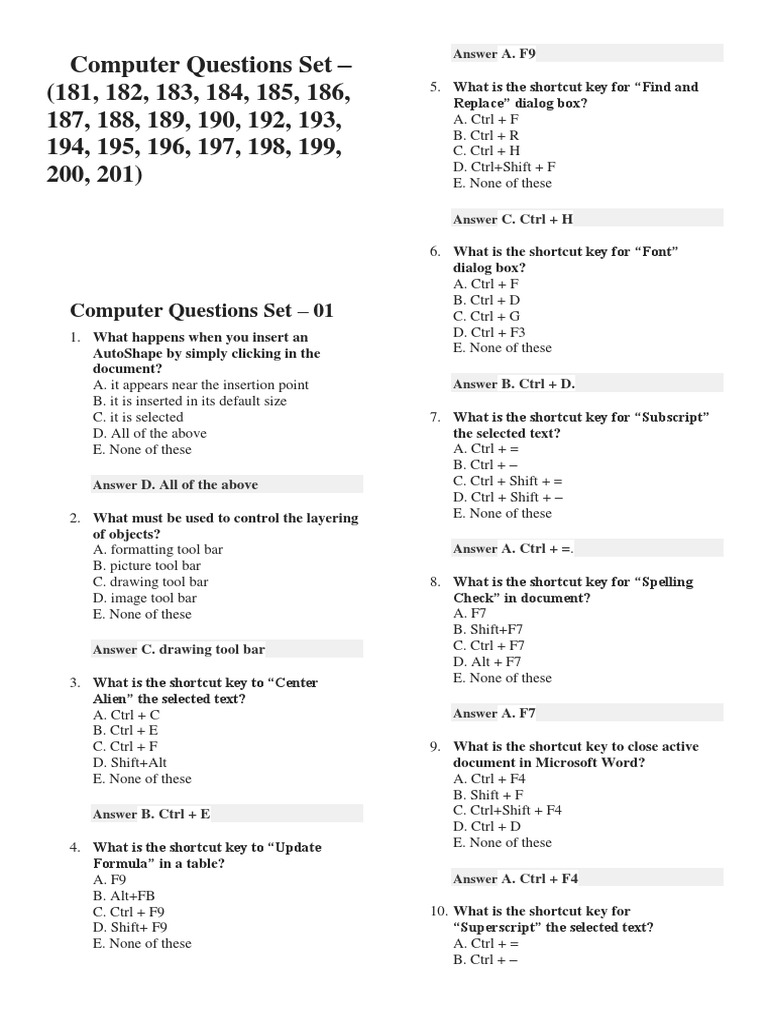 100 Computer Questions & Answers PDF | PDF | Computer Virus | Computer ...