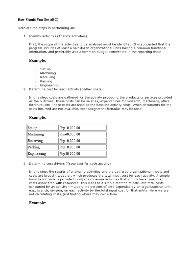 How Should You Use ABC | PDF | Business Process | Output (Economics)