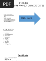 Physics Investigatory Project On Logic Gates: Yash Srivastava Xii-B ROLL NO.-48 Ingraham English Medium School