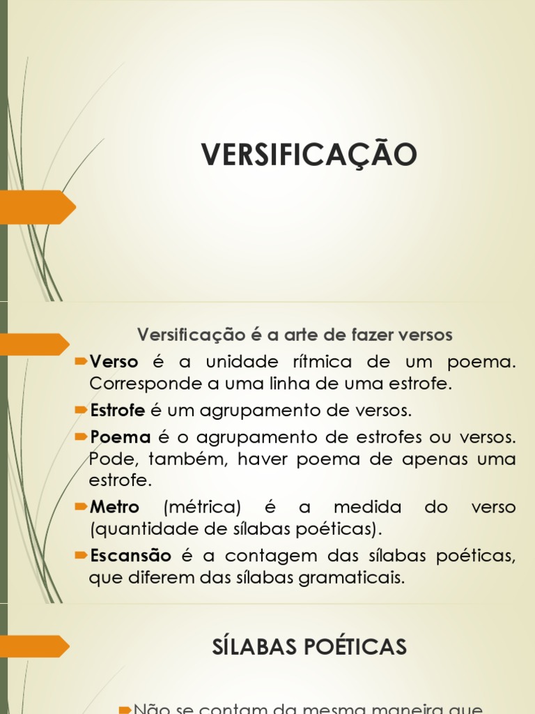 Noções de Versificação e Estruturas Poéticas | PDF | Sonetos | Formas ...