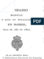 Kalendario Manual y Guía de Forasteros en Madrid. 1827