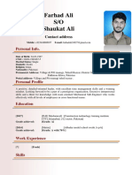 Farhad Ali S/O Shaukat Ali: Personal Info