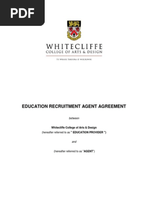 1 Education Recruitment Agent Agreement