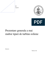 Prezentare Generala A Mai Multor Tipuri de Turbine Eoliene