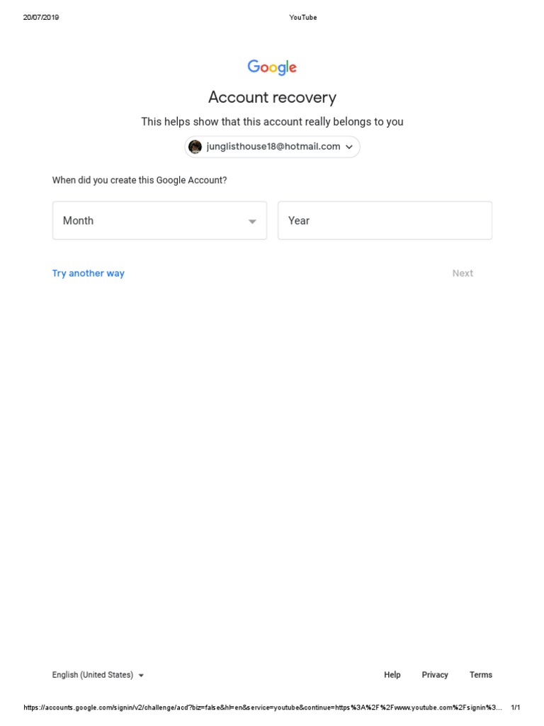 Account Recovery This Helps Show That This Account Really Belongs To