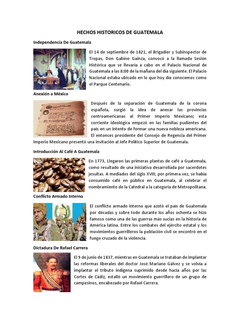 Separacion De Guatemala Y Belice De Mexico 10 Hechos Historicos de Guatemala | PDF | Guatemala | México