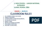 Grade 8 Classroom Rules