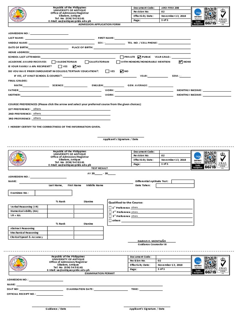 Admission Form PDF | PDF | University And College Admission | Engineering
