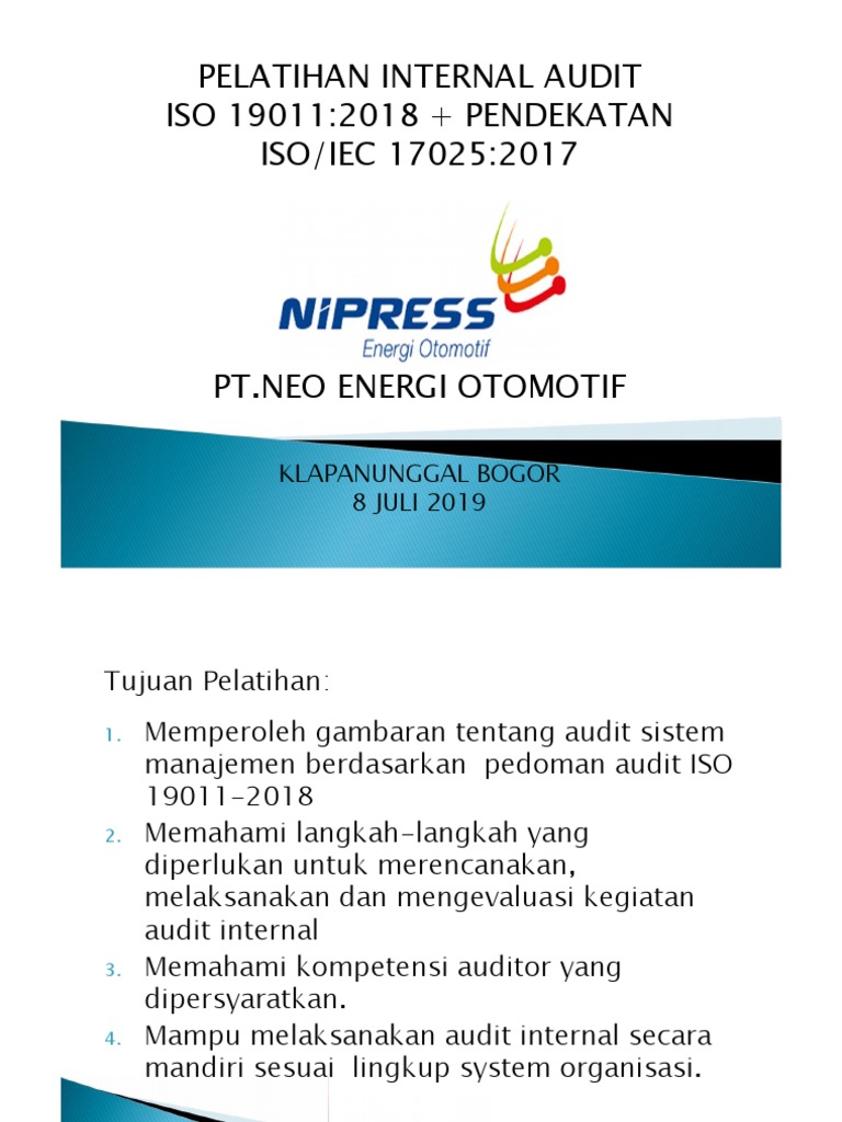 Pelatihan Audit Internal ISO 19011 | PDF