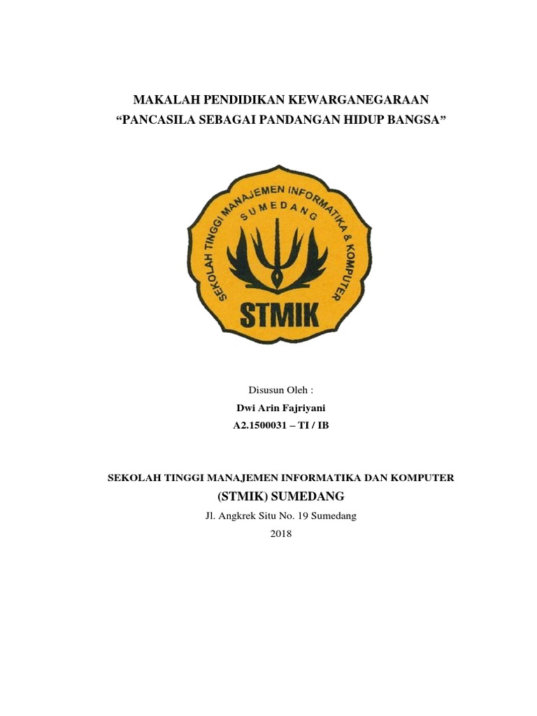 31. Makalah PKn - Pancasila Sebagai Pandangan Hidup Bangsa