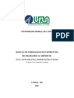 Manual de Normalização e Estrutura de Trabalhos Acadêmicos Tccs Monografias Dissertações e Teses