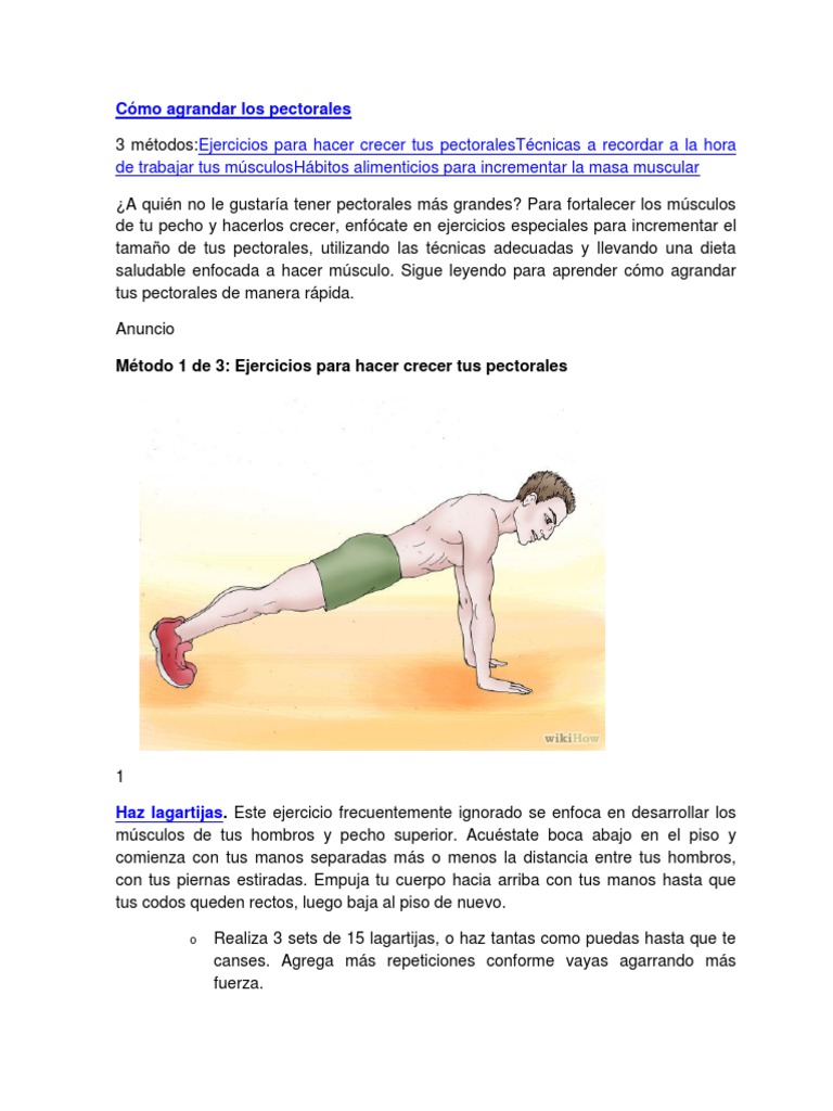 Ejercicios y Dieta para Pectorales Grandes | PDF | Alimentos | Proteínas