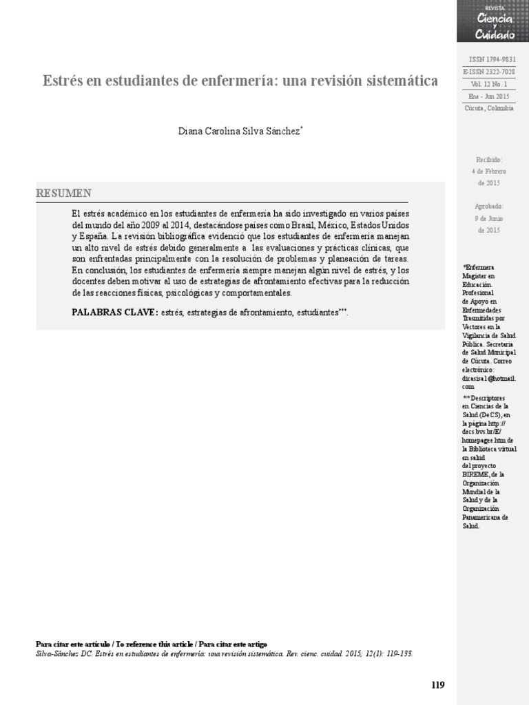 Estrés en Estudiantes de Enfermería | PDF | Estrés (biología ...