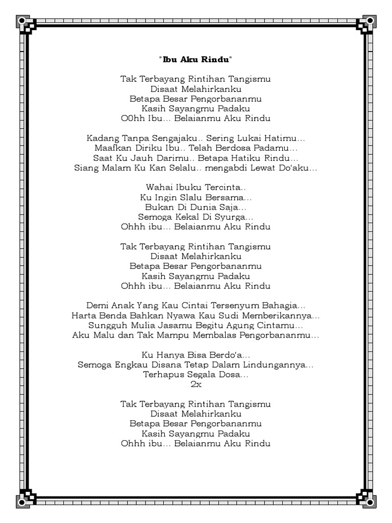Rindu dan Pengorbanan Seorang Ibu | PDF