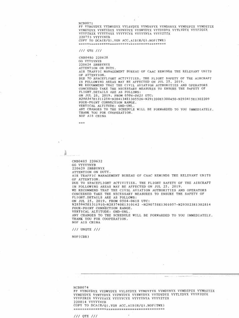 Notam For China Fir | PDF