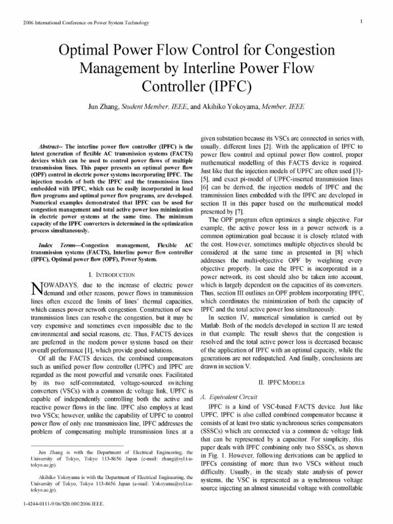 Optimal Power Flow Control | PDF | Electric Power | Electric Power ...