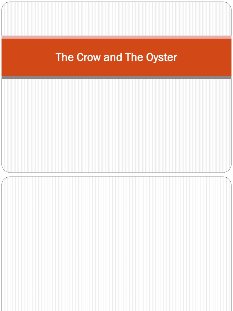 The Crow and The Oyster PDF Verb Adjective