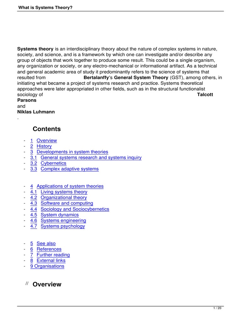 What Is Systems Theory | Download Free PDF | Systems Theory | System