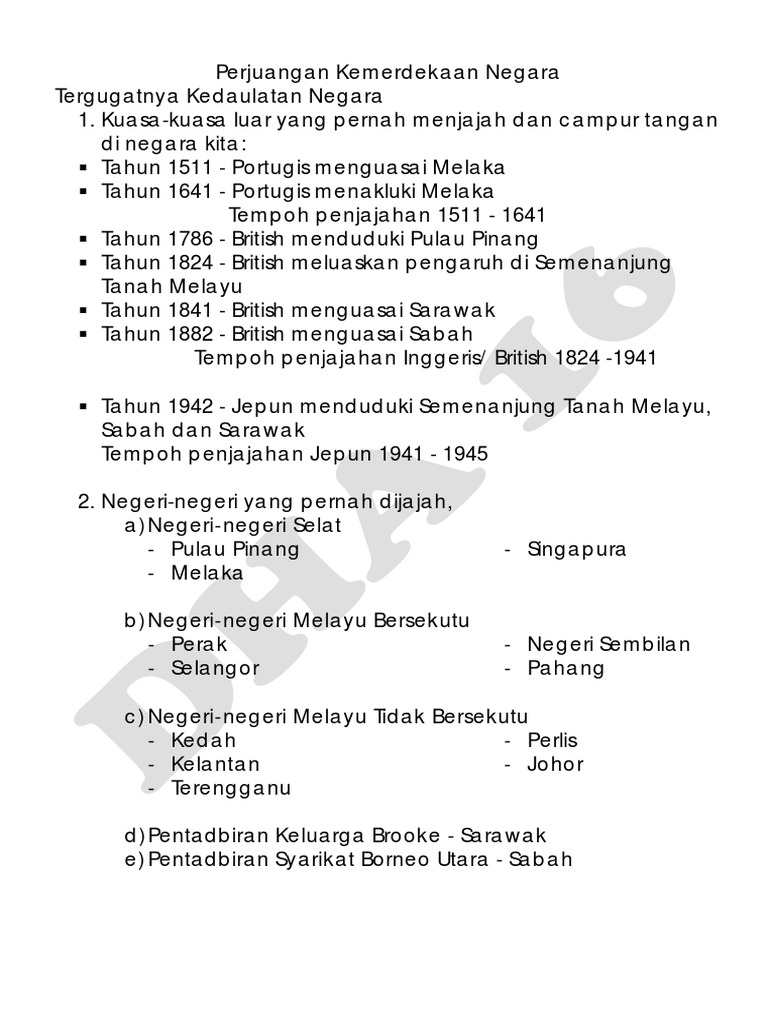 Sejarah Tahun 5 Bab 4 Tergugatnya Kedaulatan Negara Pdf Pdf