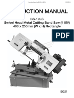 Instruction Manual Highlights BS-10LS Metal Cutting Band Saw