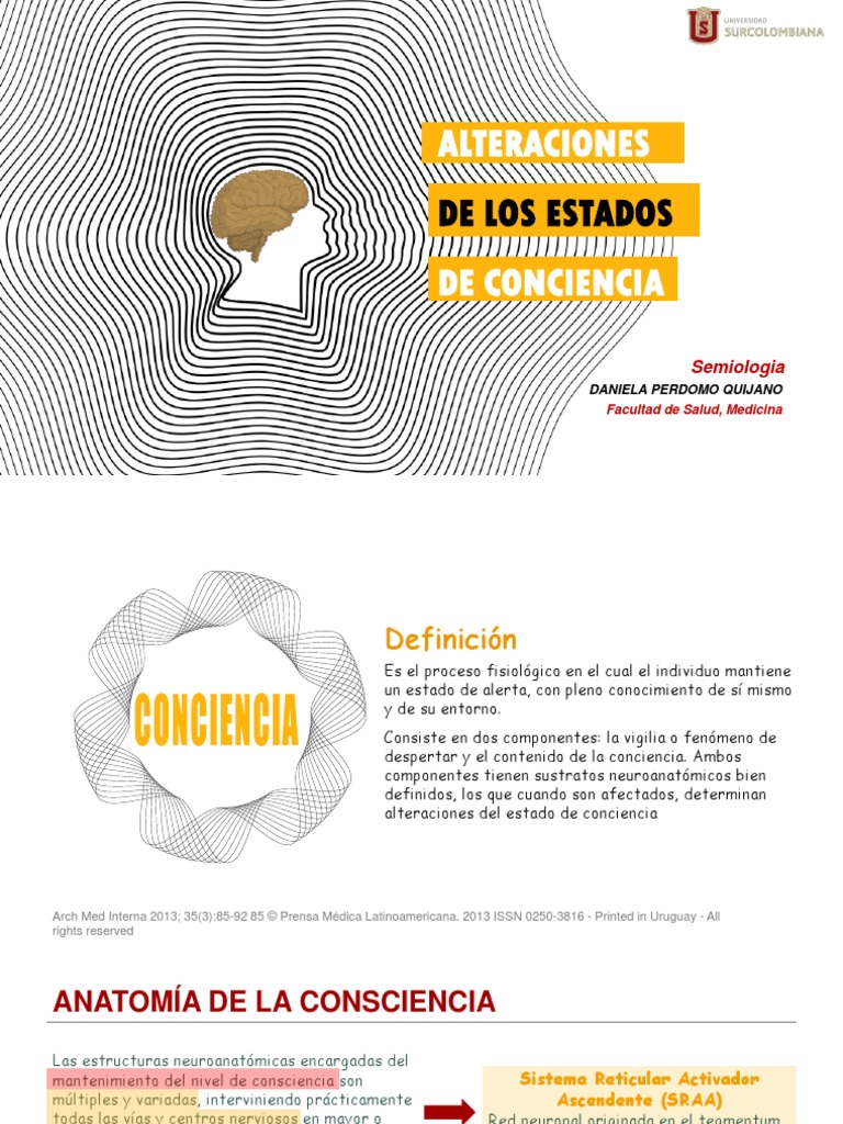 Alteraciones de Los Estados de Conciencia | PDF | Coma | Tálamo