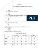 Aptitude Test: Study The Following Table and Answer The Questions Given Below