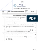 Continuous Assessment Test I - Model Question Paper: B.Tech. Complex Variables and Partial Differential Equations MAT3003